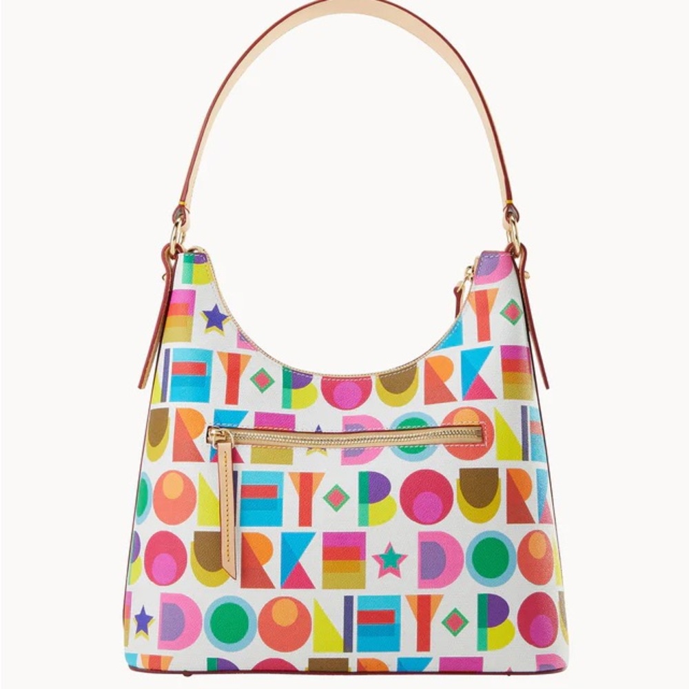 Dooney & Bourke Multicolor Logo Print Hobo Bag - Picture 15 of 17